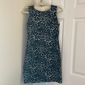 Jcrew size 6 black and green cheetah dress!